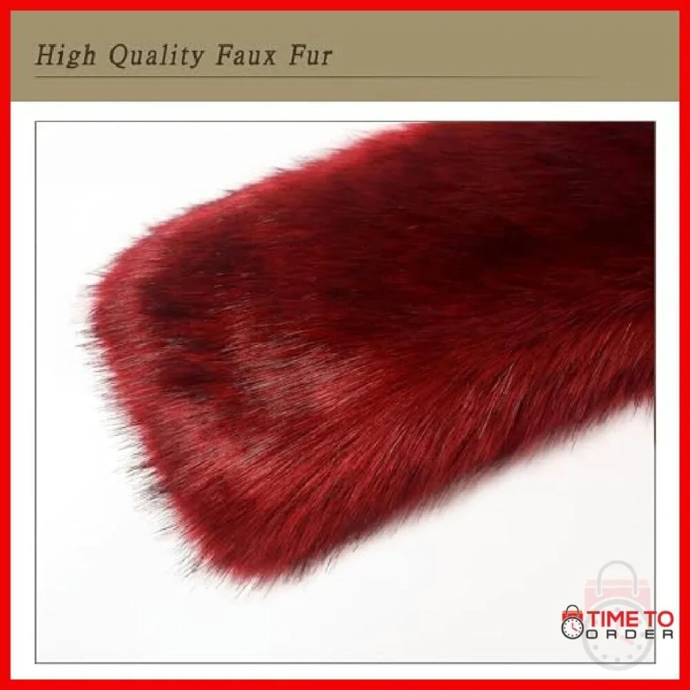 Winter Faux Fur Scarf Wrap Shawl with Fleece Lining for Cold Weather